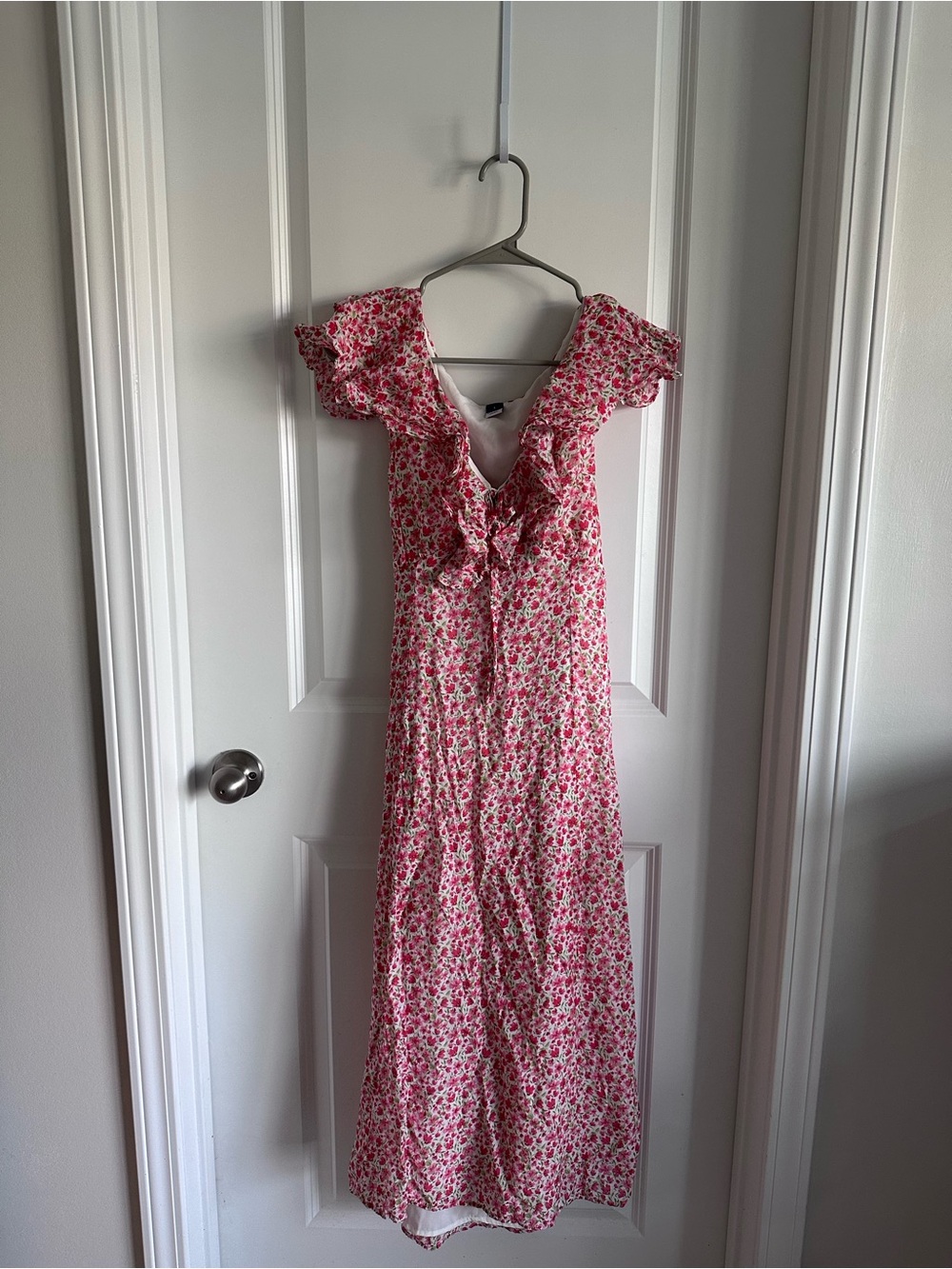 Old Navy Pink Floral Ruffle Maxi Dress